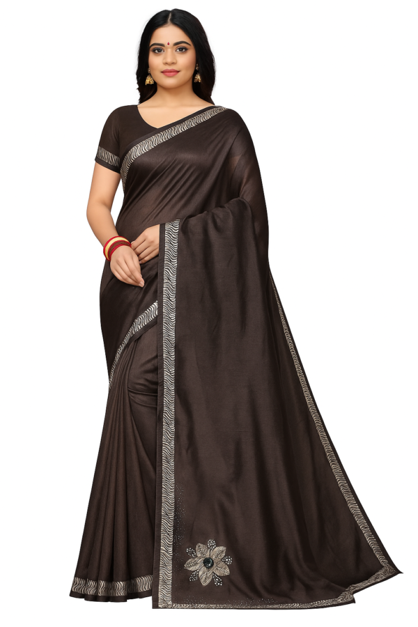 Silk Cotton Brown Saree